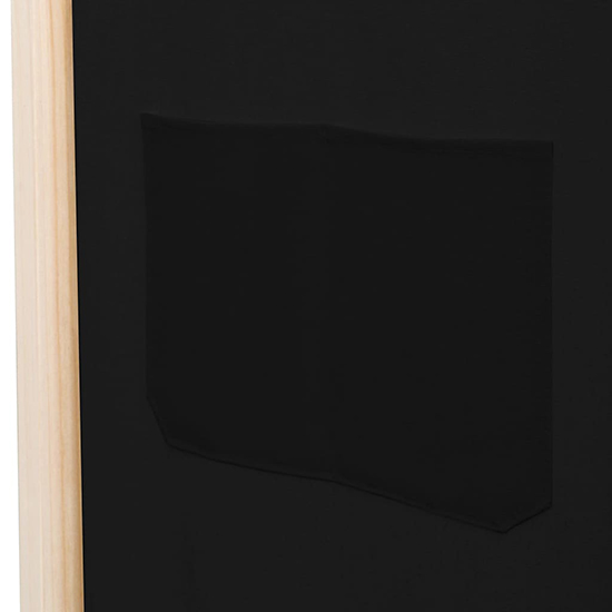 Gavyn Fabric 5 Panels 200cm x 170cm Room Divider In Black_7
