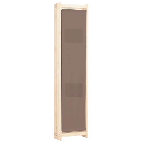 Gavyn Fabric 5 Panels 200cm x 170cm Room Divider In Brown