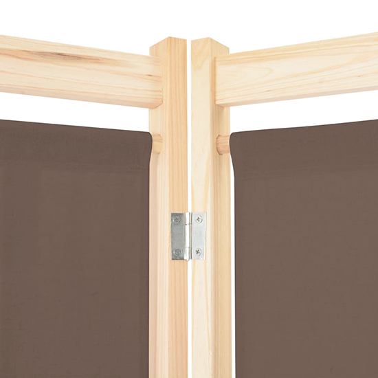 Gavyn Fabric 5 Panels 200cm x 170cm Room Divider In Brown