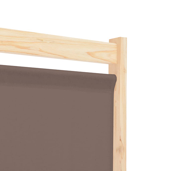 Gavyn Fabric 5 Panels 200cm x 170cm Room Divider In Brown