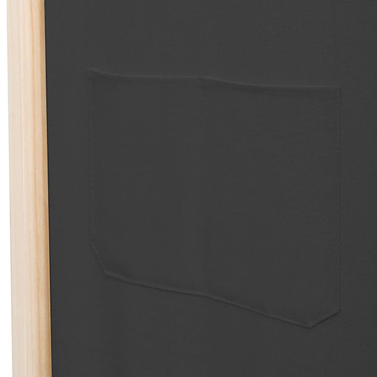 Gavyn Fabric 5 Panels 200cm x 170cm Room Divider In Grey