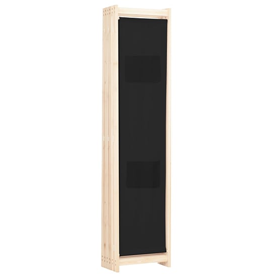 Gavyn Fabric 6 Panels 240cm x 170cm Room Divider In Black_4