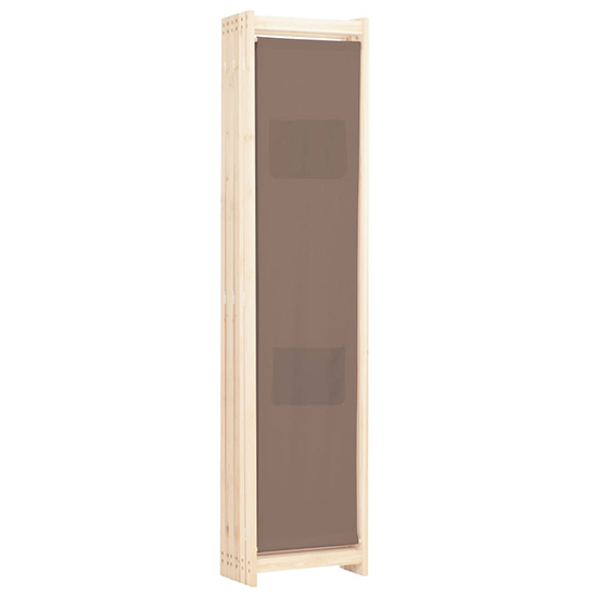 Gavyn Fabric 6 Panels 240cm x 170cm Room Divider In Brown