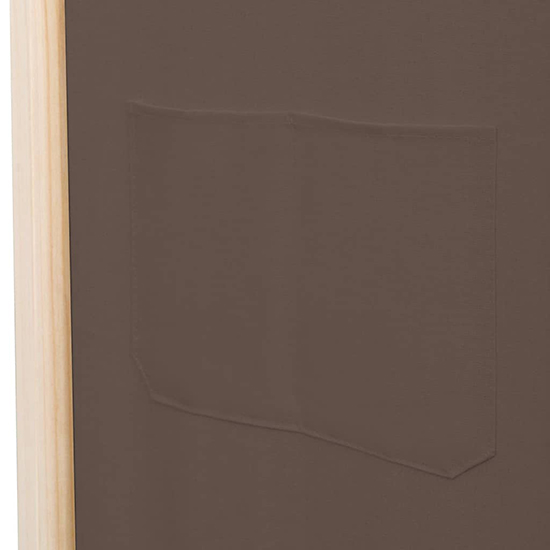Gavyn Fabric 6 Panels 240cm x 170cm Room Divider In Brown