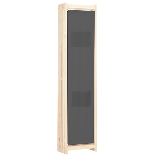 Gavyn Fabric 6 Panels 240cm x 170cm Room Divider In Grey