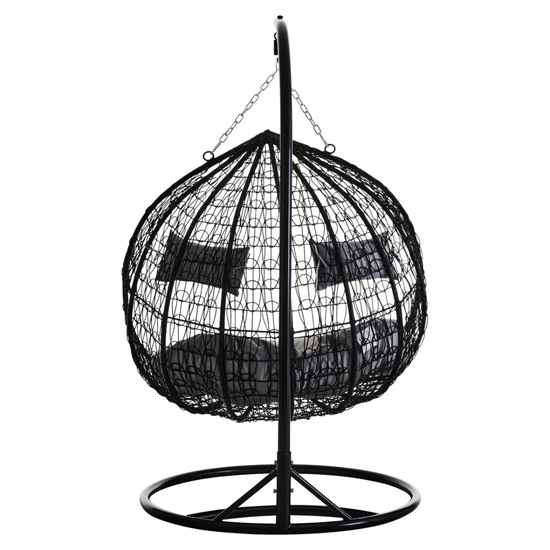 Gazit Outdoor Double Hanging Chair With Round Base In Black