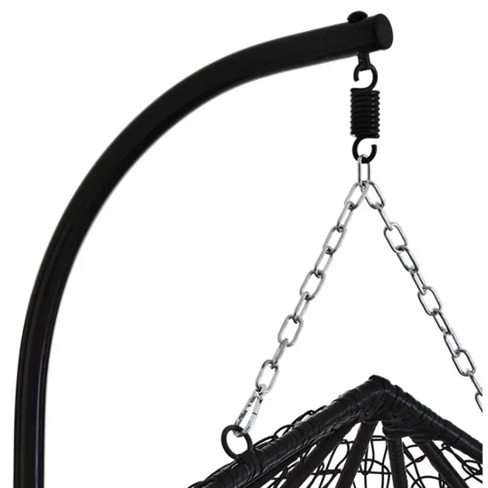 Gazit Outdoor Double Hanging Chair With Round Base In Black