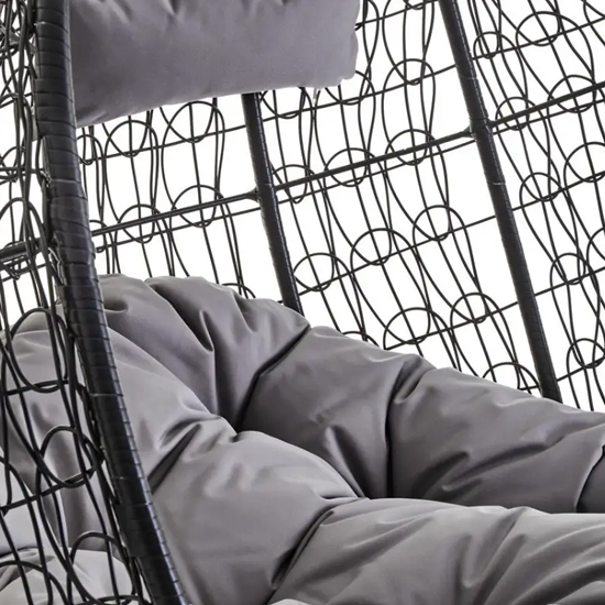 Gazit Outdoor Double Hanging Chair With Round Base In Black