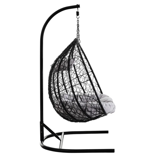 Gazit Outdoor Double Hanging Chair With U Shaped Base In Black