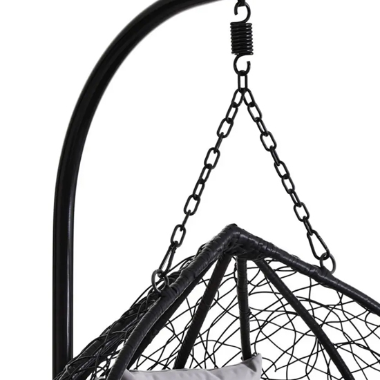Gazit Outdoor Double Hanging Chair With U Shaped Base In Black