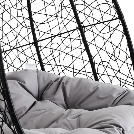 Gazit Outdoor Double Hanging Chair With U Shaped Base In Black