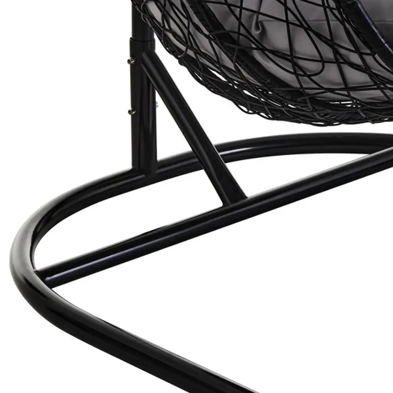 Gazit Outdoor Double Hanging Chair With U Shaped Base In Black