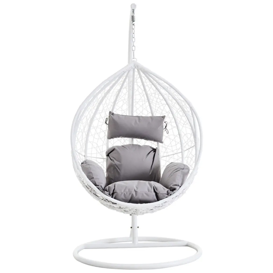 Gazit Outdoor Single Hanging Chair With Cut Out Sides In White