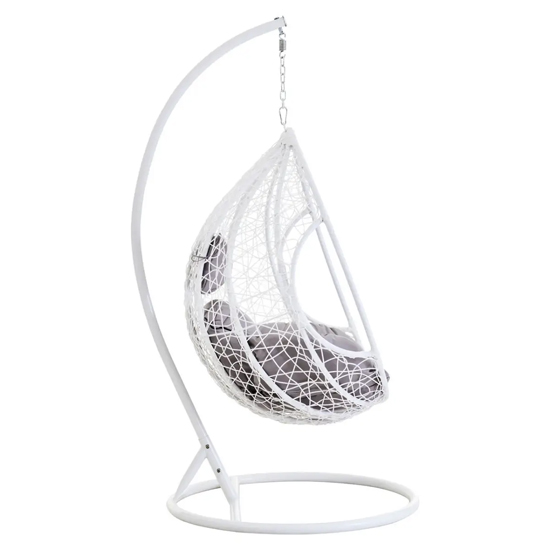 Gazit Outdoor Single Hanging Chair With Cut Out Sides In White