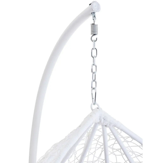 Gazit Outdoor Single Hanging Chair With Cut Out Sides In White