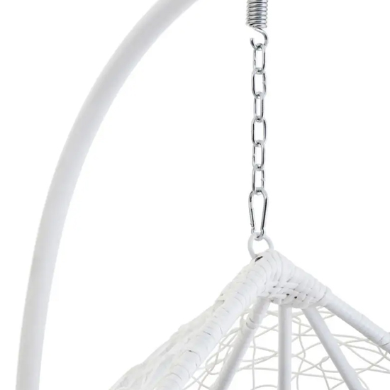 Gazit Outdoor Single Hanging Chair With Round Base In White