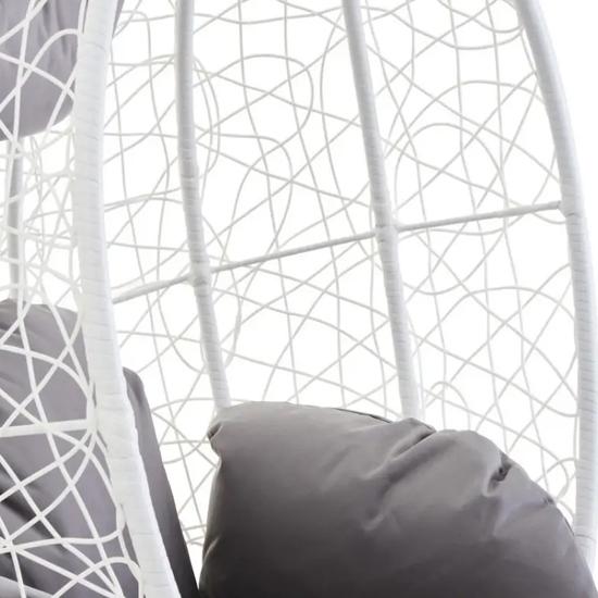 Gazit Outdoor Single Hanging Chair With Round Base In White