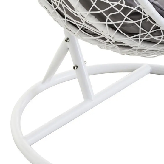 Gazit Outdoor Single Hanging Chair With Round Base In White