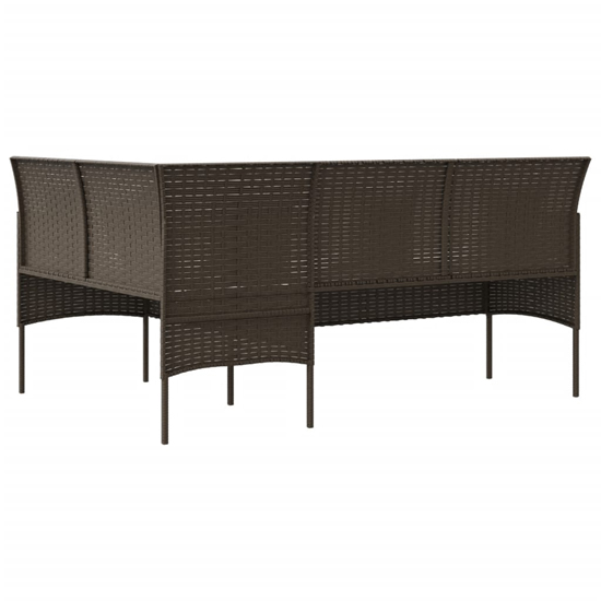 Gazit Poly Rattan L-Shaped Couch Sofa With Cushions In Brown