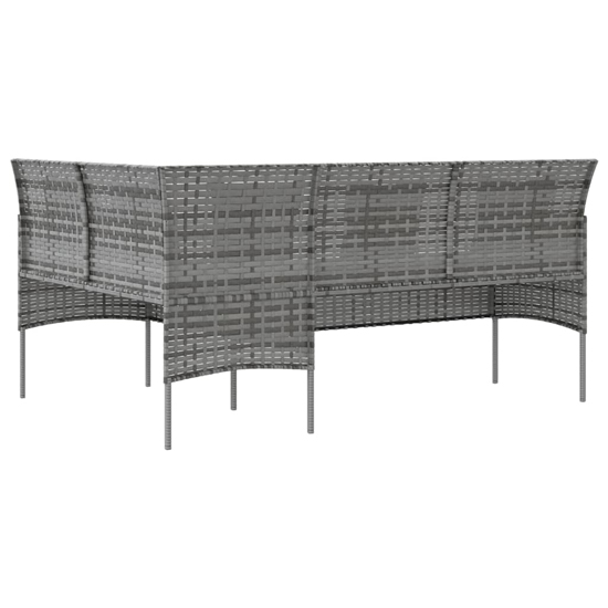 Gazit Poly Rattan L-Shaped Couch Sofa With Cushions In Grey
