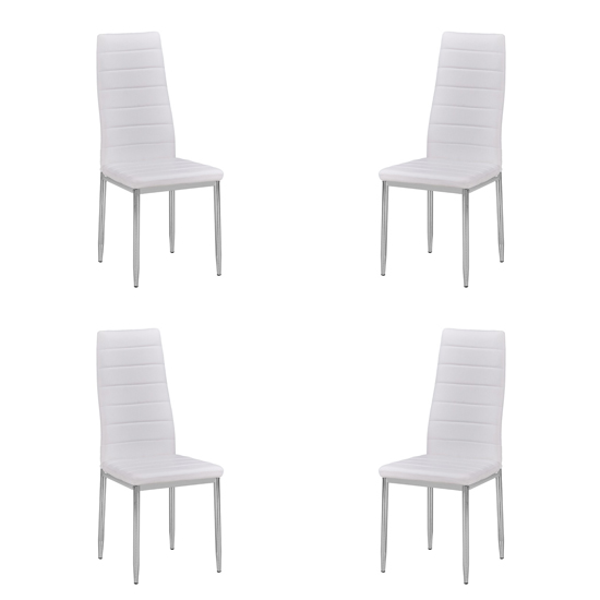 Gazit Set of 4 Faux Leather Dining Chairs In Brown Furniture in Fashion