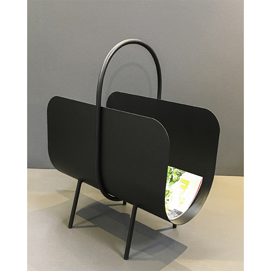 Gdansk Metal Magazine Rack In Black