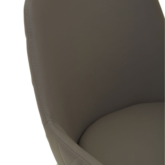 Gdynia Wooden Dining Chair With Silver Frame In Grey