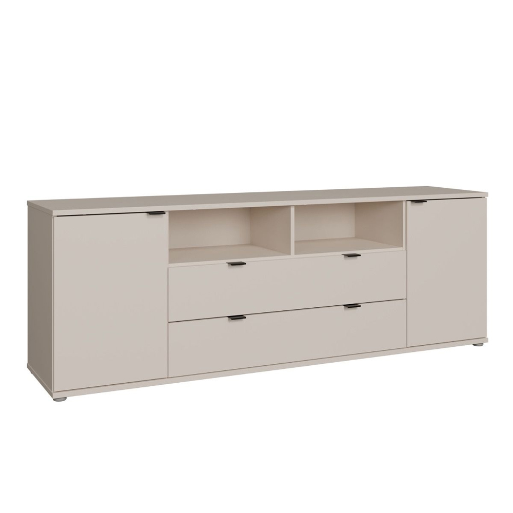 Gelion Large Wooden TV Stand with 2 Doors 2 Drawers in Sand