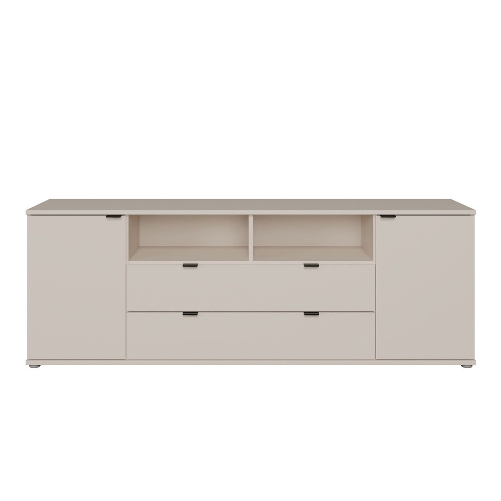 Gelion Large Wooden TV Stand with 2 Doors 2 Drawers in Sand