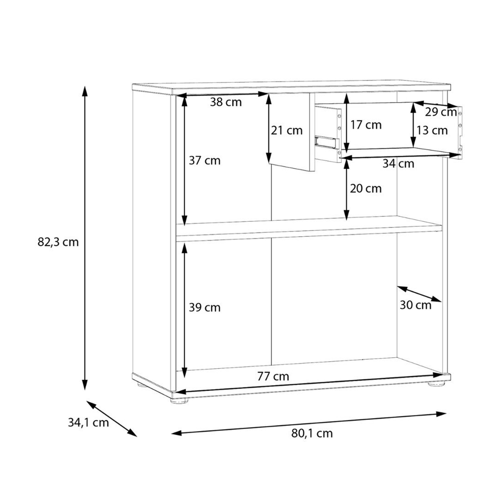 Gelion Wooden Sideboard with 2 Doors 1 Drawer in Sand