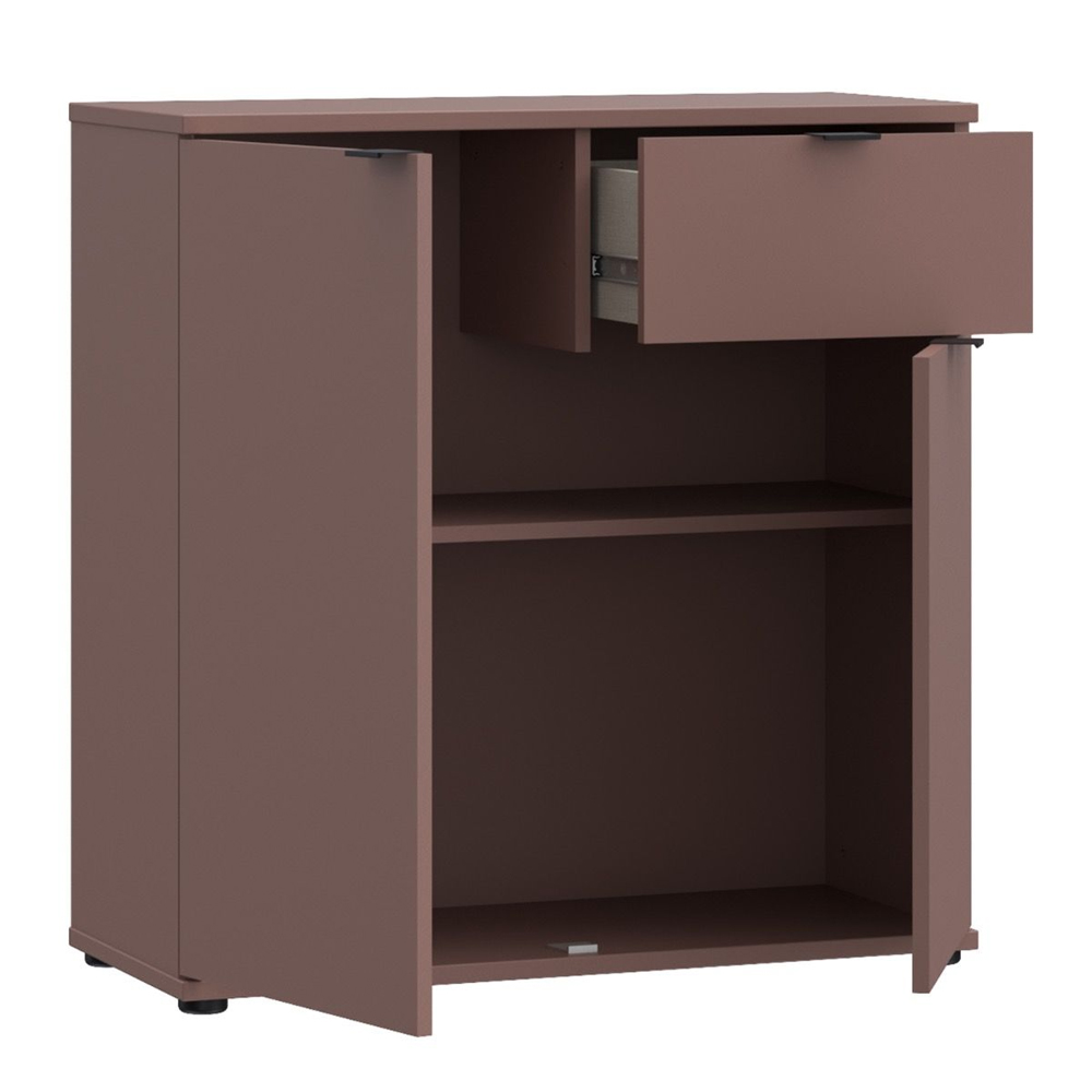 Gelion Wooden Sideboard with 2 Doors 1 Drawer in Terracotta