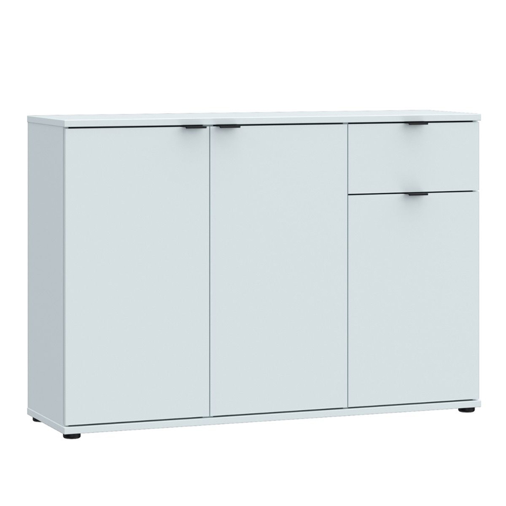 Gelion Wooden Sideboard with 3 Doors 1 Drawer in Light Grey