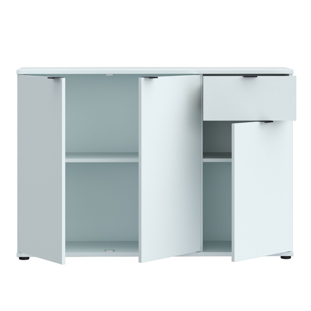 Gelion Wooden Sideboard with 3 Doors 1 Drawer in Light Grey