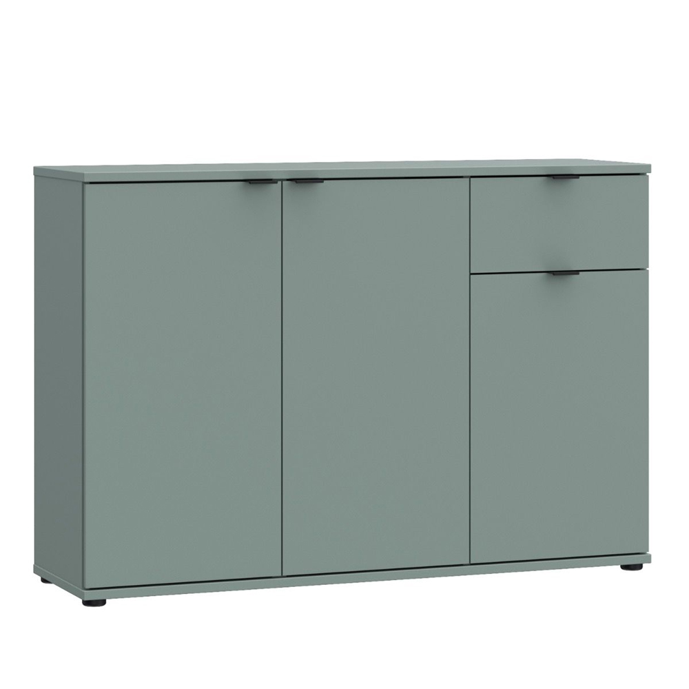 Gelion Wooden Sideboard with 3 Doors 1 Drawer in Sage Green