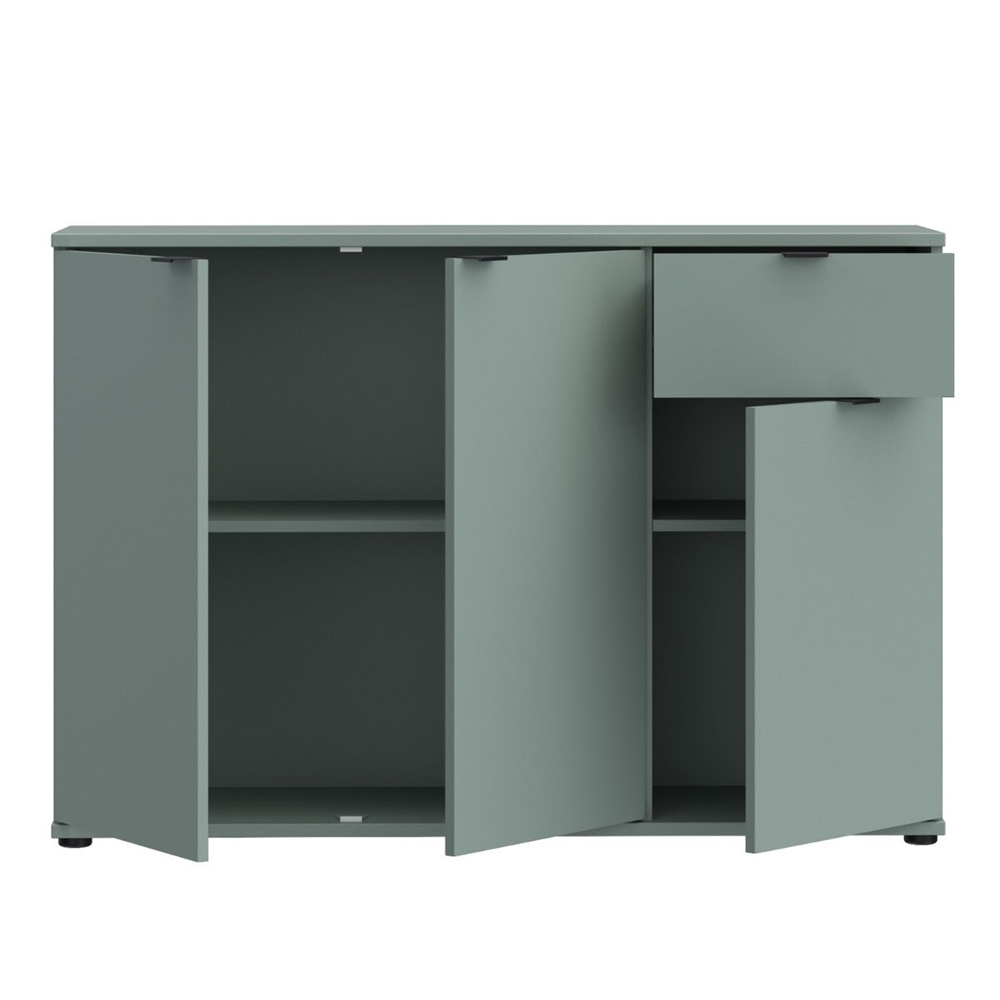 Gelion Wooden Sideboard with 3 Doors 1 Drawer in Sage Green