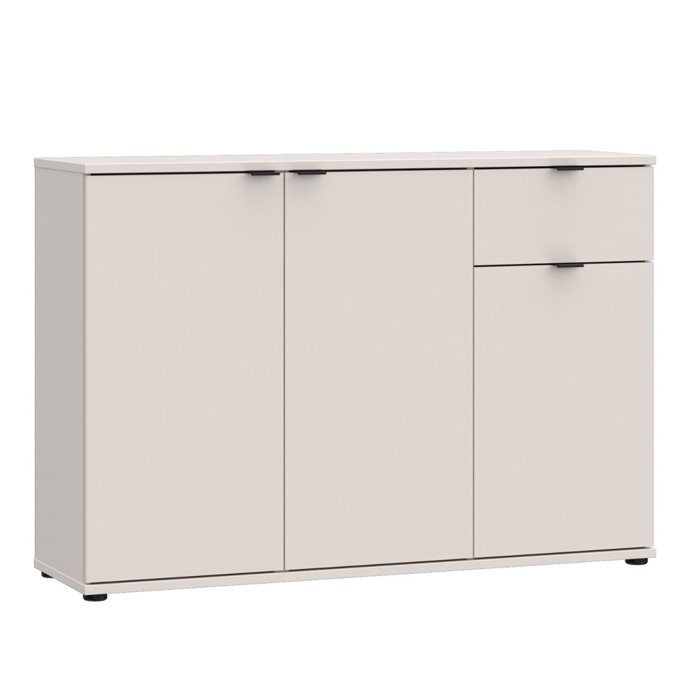 Gelion Wooden Sideboard with 3 Doors 1 Drawer in Sand