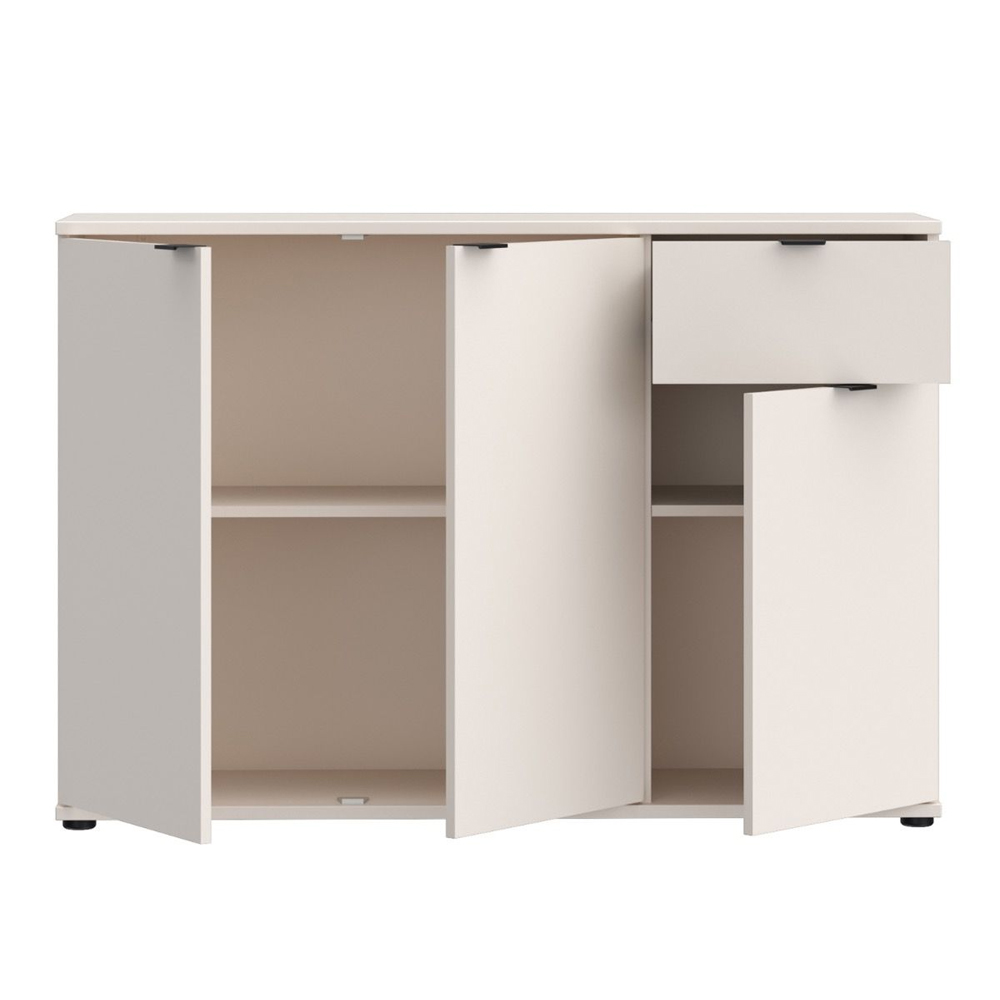 Gelion Wooden Sideboard with 3 Doors 1 Drawer in Sand