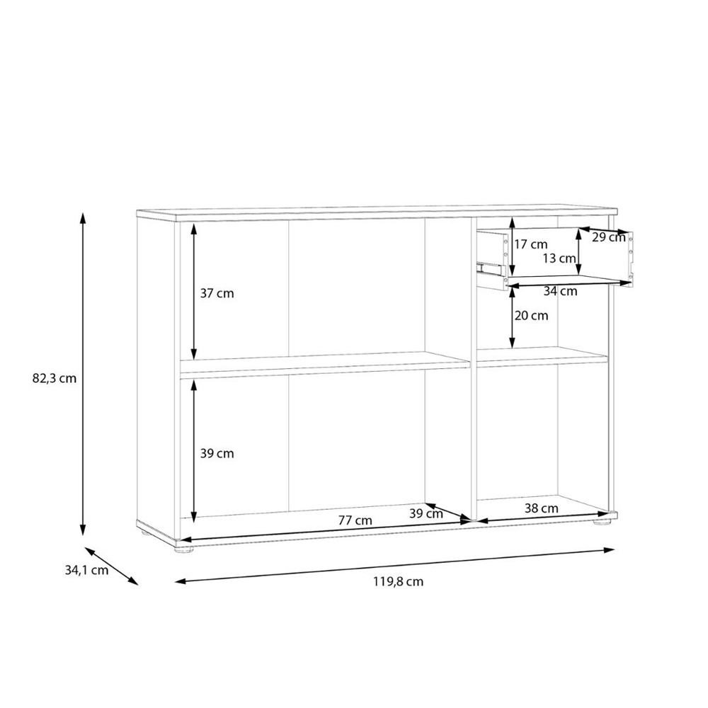 Gelion Wooden Sideboard with 3 Doors 1 Drawer in Sand