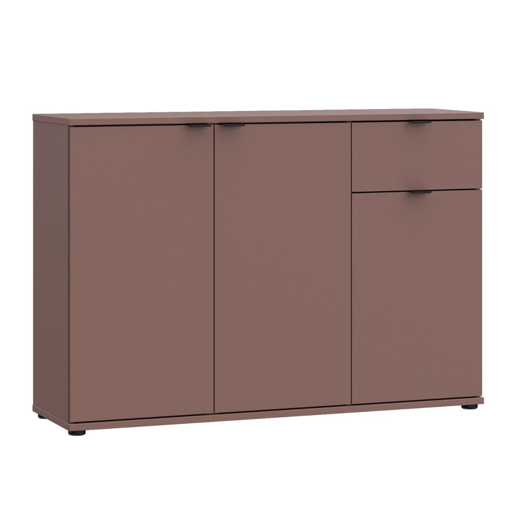 Gelion Wooden Sideboard with 3 Doors 1 Drawer in Terracotta