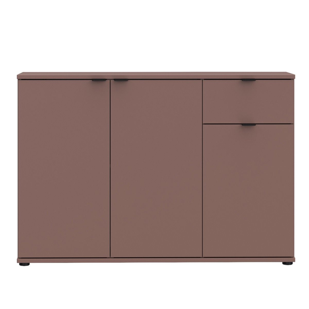 Gelion Wooden Sideboard with 3 Doors 1 Drawer in Terracotta