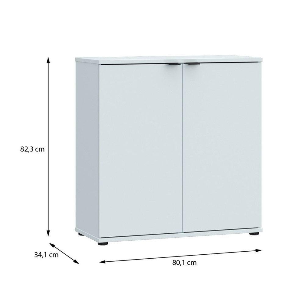 Gelion Wooden Storage Cabinet with 2 Doors in Light Grey