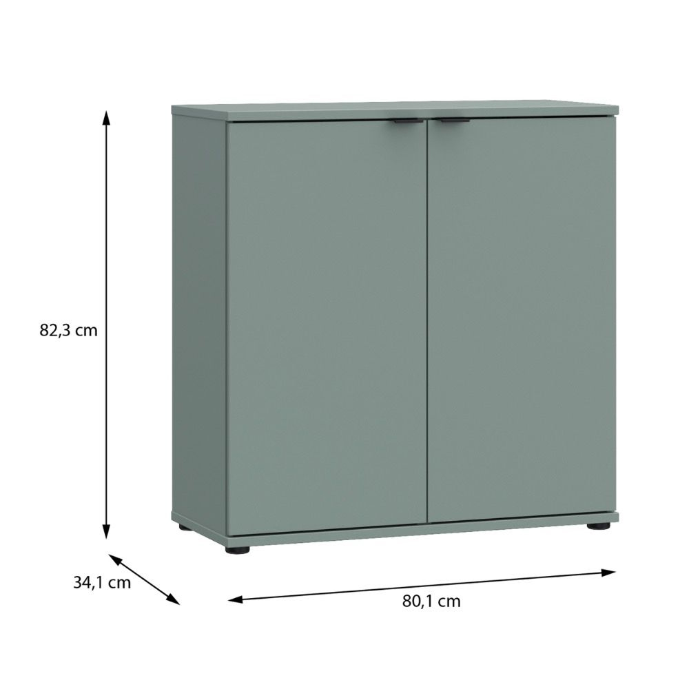 Gelion Wooden Storage Cabinet with 2 Doors in Sage Green