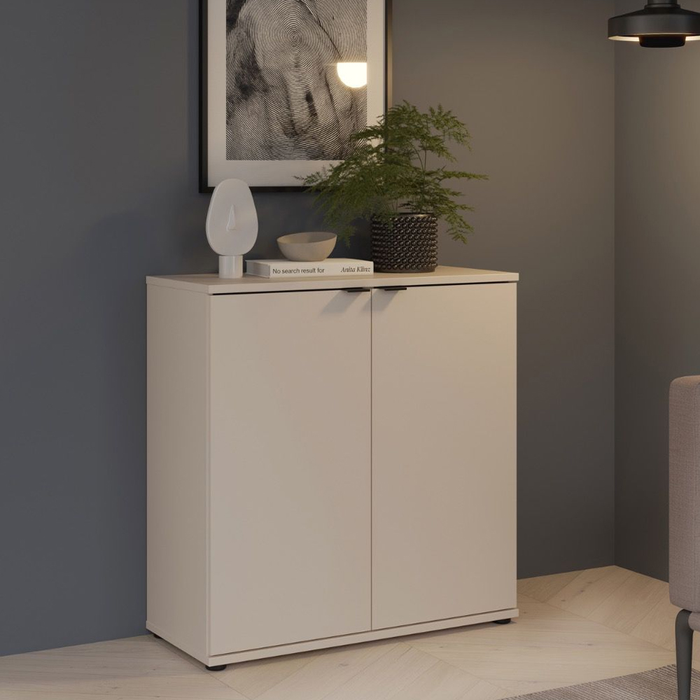 Gelion Wooden Storage Cabinet with 2 Doors in Sand