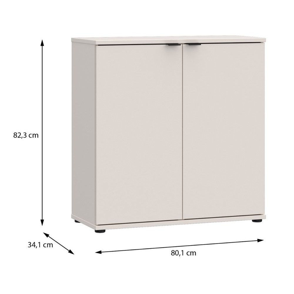 Gelion Wooden Storage Cabinet with 2 Doors in Sand