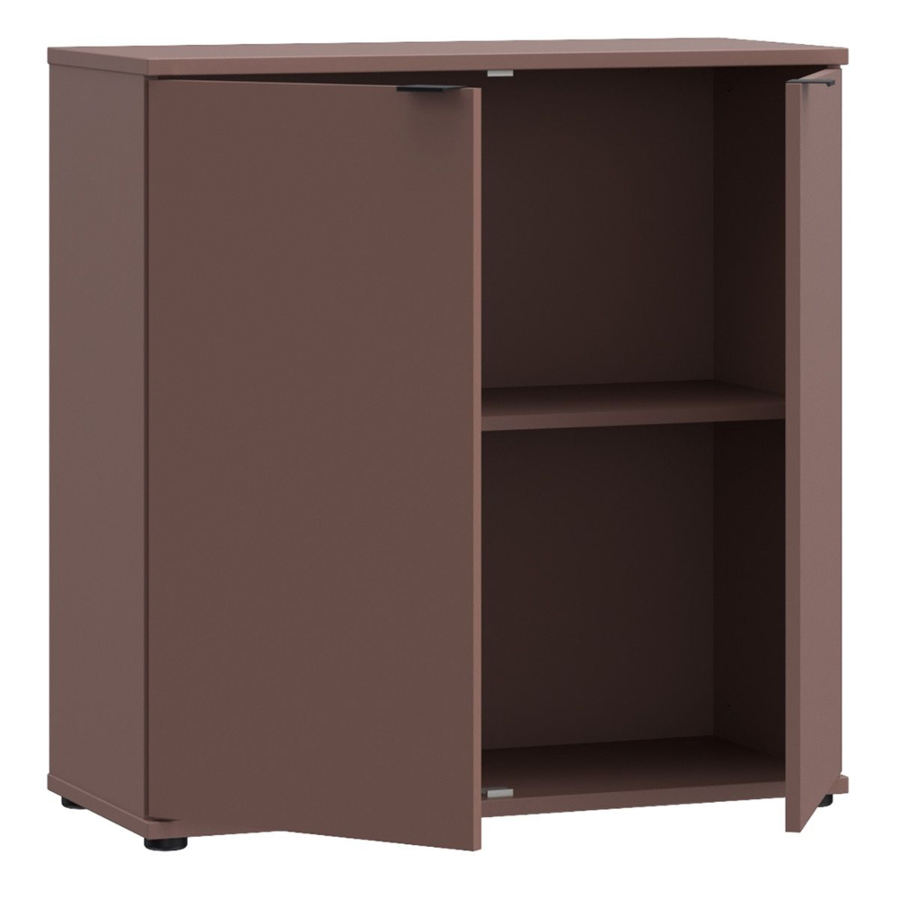 Gelion Wooden Storage Cabinet with 2 Doors in Terracotta