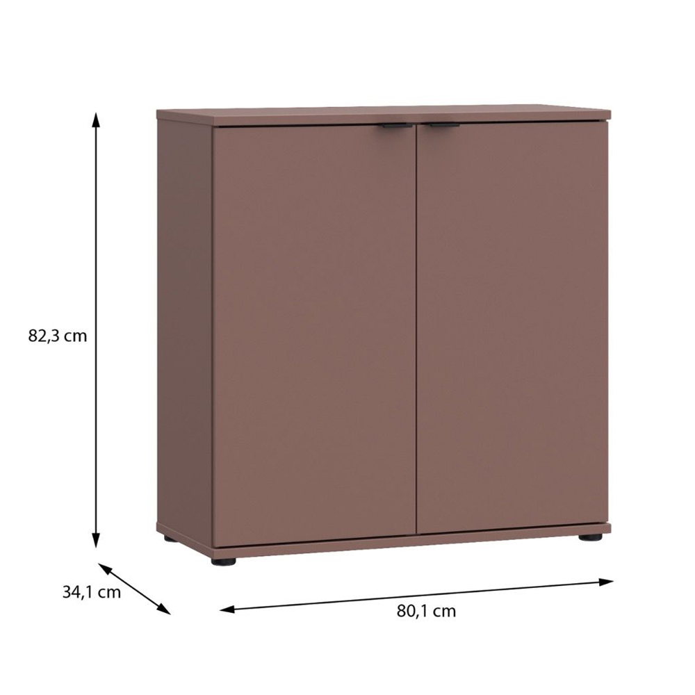 Gelion Wooden Storage Cabinet with 2 Doors in Terracotta