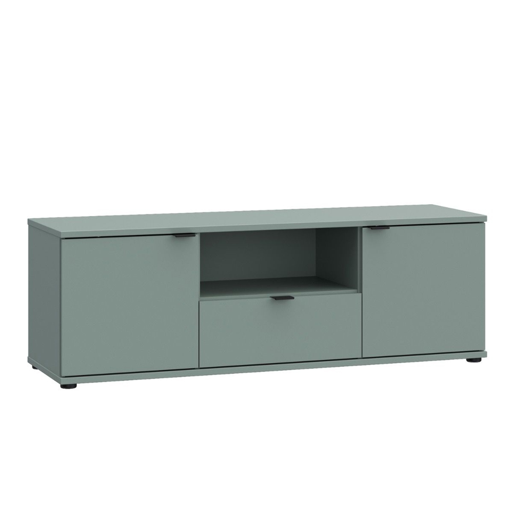 Gelion Wooden TV Stand with 2 Doors 1 Drawer in Sage Green