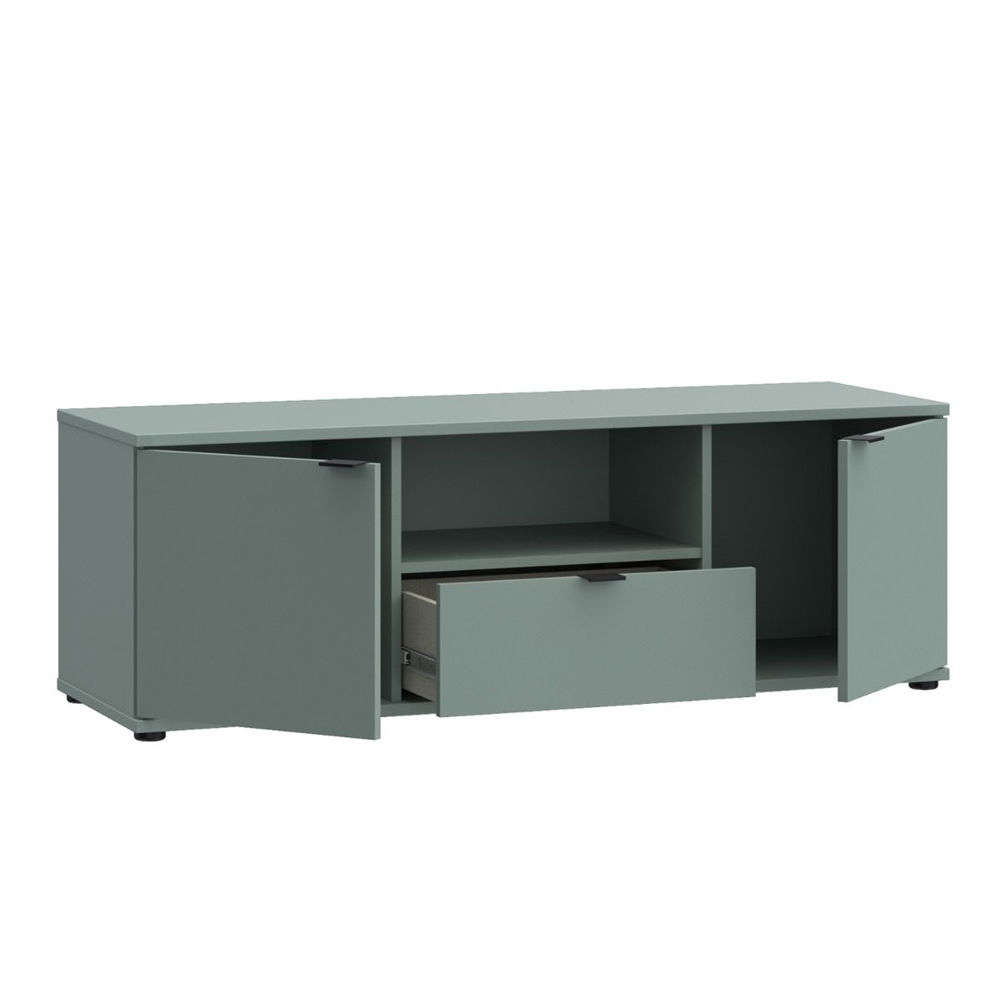 Gelion Wooden TV Stand with 2 Doors 1 Drawer in Sage Green