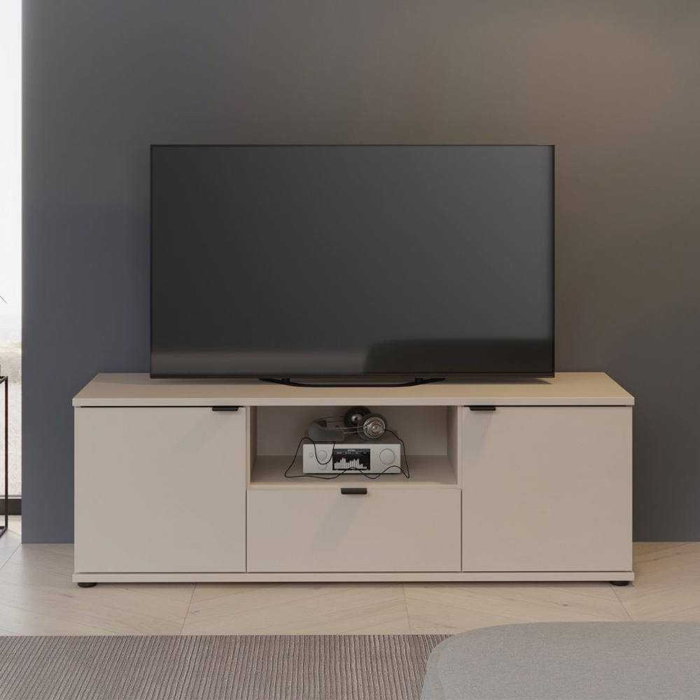 Gelion Wooden TV Stand with 2 Doors 1 Drawer in Sand