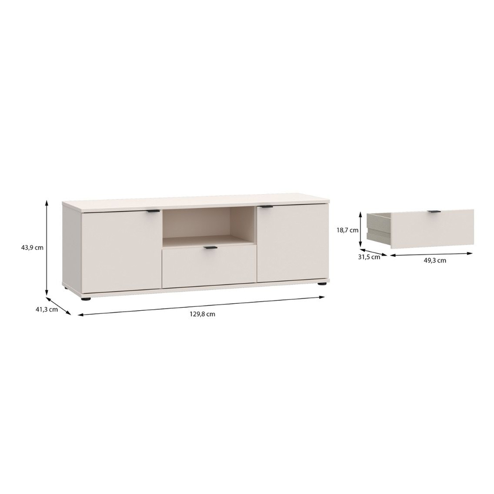 Gelion Wooden TV Stand with 2 Doors 1 Drawer in Sand
